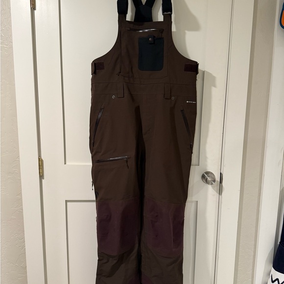 Flylow Baker Bib Chocolate Brown Men's Size XL (non insulated)